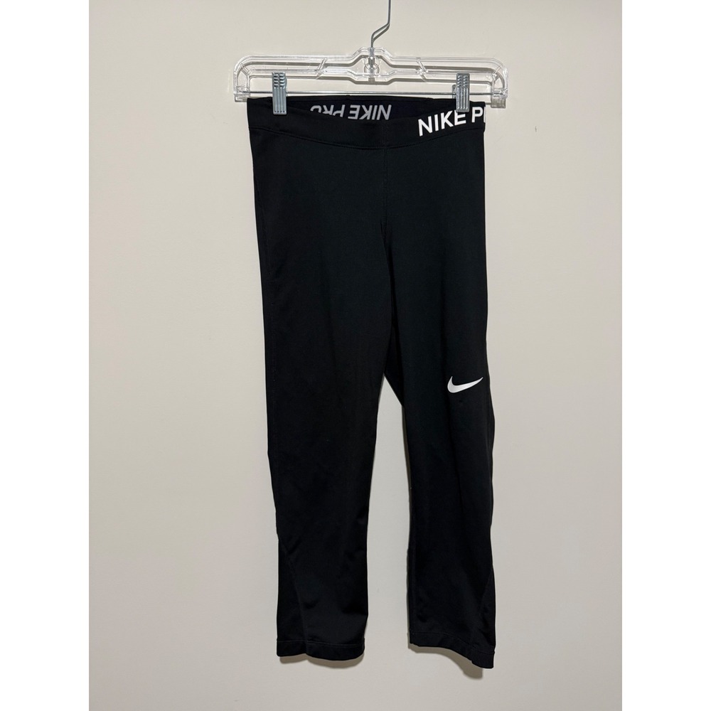 Nike Pro Womens Training Capris Black Compression Leggings 889567-010 Size S